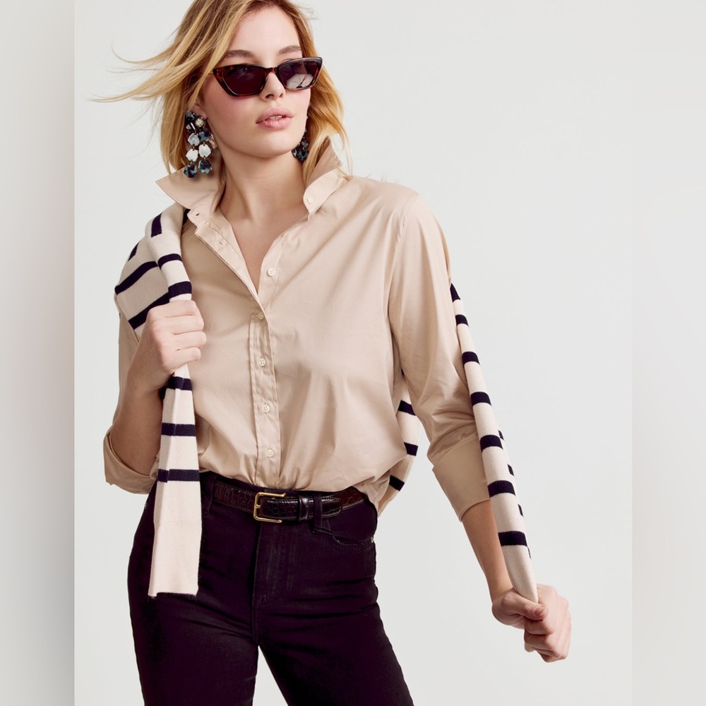 The Shirt by Rochelle Behrens Light Tan Button Down